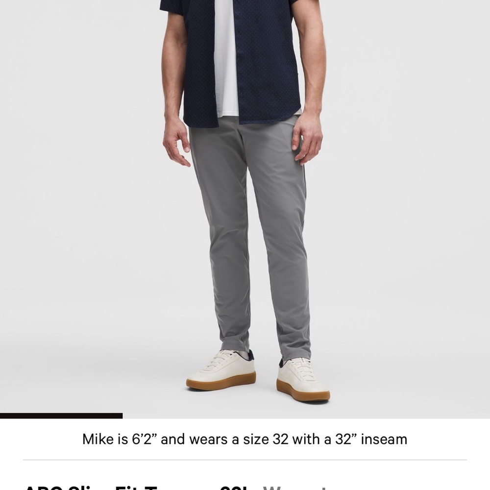 lululemon athletica Men's Slate Gray Slim Chinos